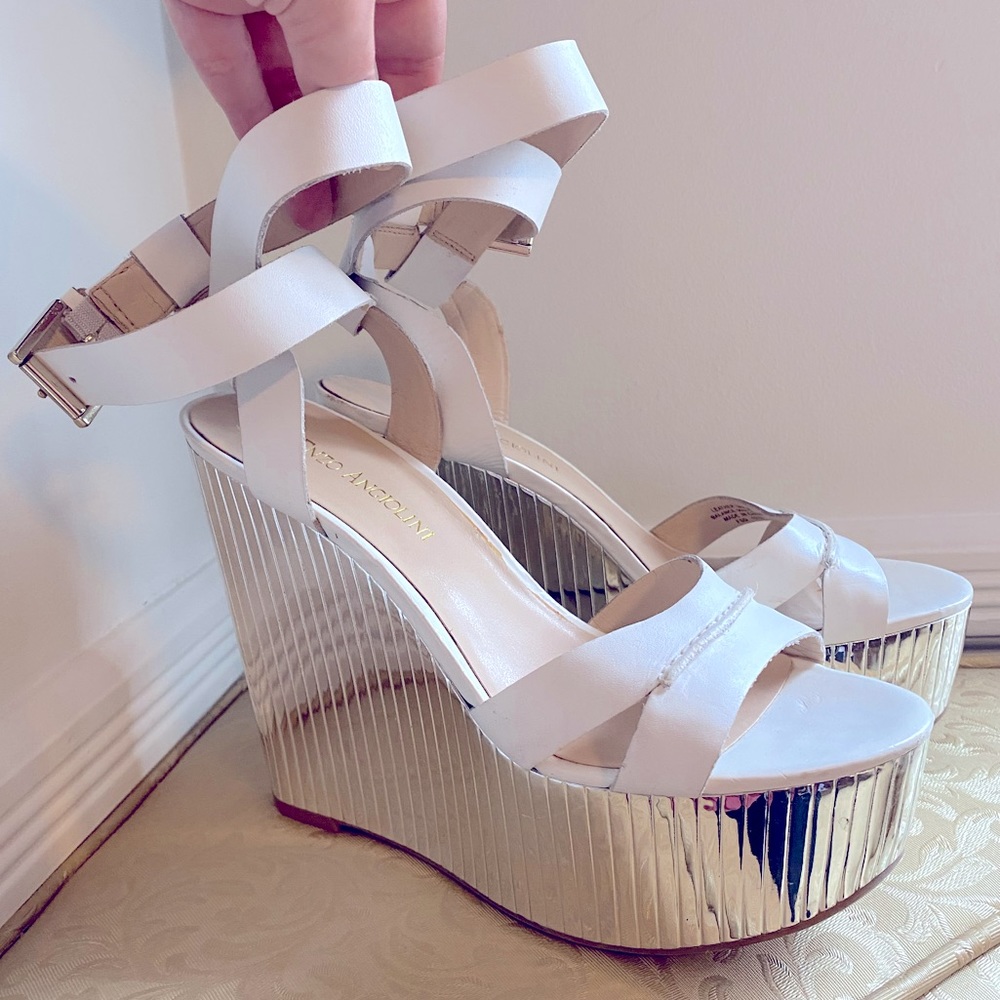 Enzo Angiolini Zamaz Mirrored Wedges - Size 6 1/2